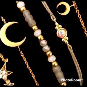 Layered charmed bracelet